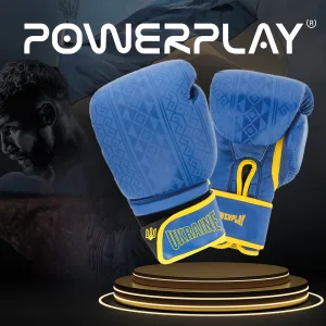 Боксерські рукавиці PowerPlay 3021 Ukraine Синьо Жовті 14 унцій