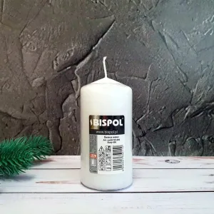 Свічка столова циліндр Bispol sw60/120 090 білий