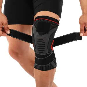 Наколінник бандаж еластичний з фіксуючим ременем та силіконовим кільцем та спіральними ребрами жорсткості SIBOTE 1 шт XL