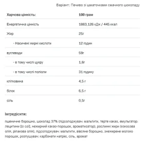 Fitking Delicious cookie - 135 г шоколадна крихта