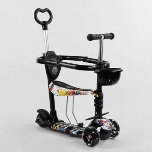Самокат 5в1 Best Scooter - чорний/мультіколор
