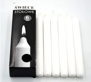 Набір свічок столових Bispol S1 66 білі 6 шт