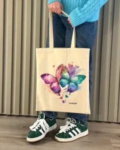 Екошопер BookOpt ВК4060 кольорові метелики в любові бежевий