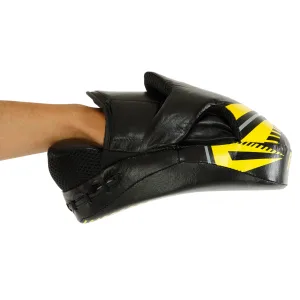 Лапа согнутая для бокса и единоборств FISTRAGE 2 шт чёрный-жёлтый