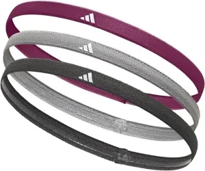 Пов'язка на голову Adidas Hairbands 3pk чорний, сірий, бордовий Уні One Size (Оригінал)