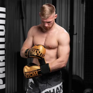 Боксерські рукавиці Phantom APEX Elastic Gold 10 унцій (капа в подарунок)