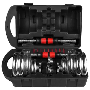 Гантелі розбірні хромовані з грифом в валізі 2 шт по 10 кг