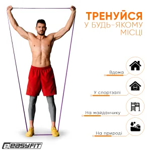 Гумова петля EasyFit 15 - 45 кг фіолетова