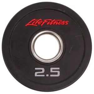 Polyurethane barbell plates LIFE FITNESS 51 mm 2.5 kg black
