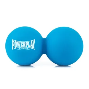 Масажний силіконовий подвійний м'яч PowerPlay PP-4355 Silicone Lacrosse Peanut Ball (6,3*12,6см.) Синій