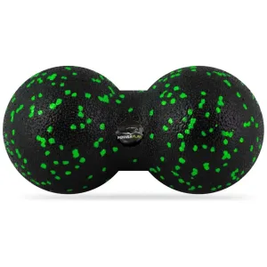 Масажний м'яч подвійний PowerPlay PP-4353 Epp foam Арахіс ball d12*24 cm. Чорно/Зелений