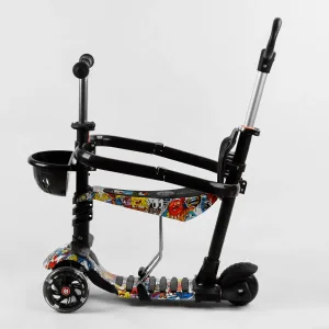 Самокат 5в1 Best Scooter - чорний/мультіколор