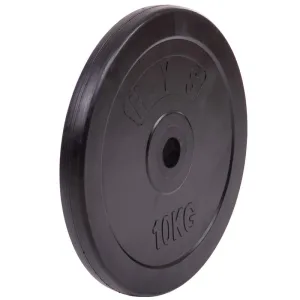 Rubber coated barbell discs 30 mm 10 kg black