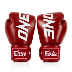 Боксерські рукавиці Fairtex BGV1-ONE (натуральна шкіра) Red 10 унцій (бинти в комплекті)