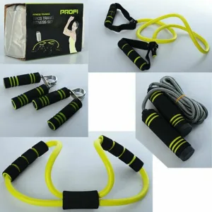 Набір для фитнеса 4в1 з чохлом Profi MS 1542 Чорний жовтий