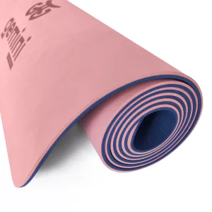 Килимок для фітнесу та йоги Sport TPE+TC 6 мм - рожево-синій