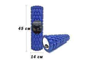 Масажний ролик EasyFit Grid Roller 45 см v.2,1 Синій