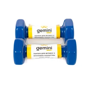 Гантелі Sport для фітнесу з вініловим покриттям 2 шт по 1.0 кг GSD-1.0BL