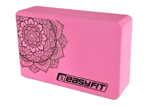 Блок для йоги EasyFit EVA з малюнком рожевий