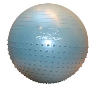 М'яч для фітнесу фітбол напівмасажний PowerPlay 4003 Ø65 cm Gymball Зелений + помпа