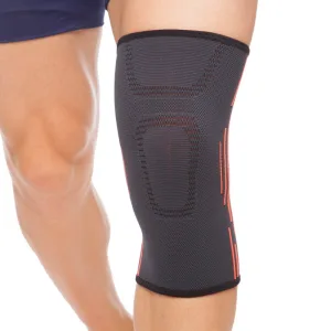 Наколінник бандаж еластичний 1 шт сіро-жовтогарячий M