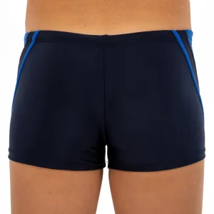 Плавки боксери для хлопчиків для плавання вік 6-10років чорно-синій 10