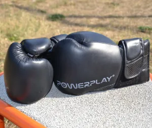 Боксерські рукавиці PowerPlay 3087 Magnum чорні натуральна шкіра 12 унцій