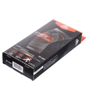 Наколінник еластичний бандаж з фіксуючим ременем SIBOTE 1 шт сірий-оранжевий S/M