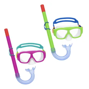 Набір маска + трубка для плавання BESTWAY 7+ 24035 зелено-синій