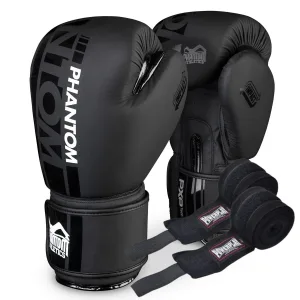 Боксерські рукавиці Phantom APEX Black 14 унцій (бинти 4 м. в подарунок)