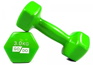 Fitness Dumbbells with Vinyl Coating 2 pcs GoDo GD-3.0GR