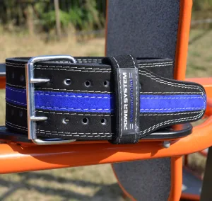 Пояс для пауерліфтингу Power System PS-3800 PowerLifting шкіряний Black/Blue Line - XXL