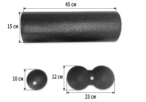 Набір для масажу EasyFit MioSet-XL (2 м'ячика+ролик)