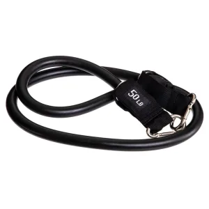 Еспандер трубчастий для фітнесу з карабіном 4х16х1200 мм навантаження 23 кг чорний