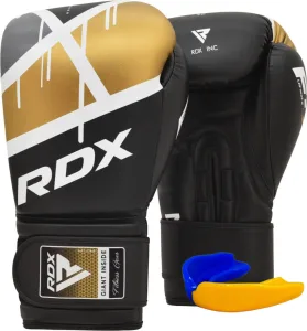 Боксерські рукавиці RDX F7 Ego Black Golden 16 унцій (капа у комплекті)