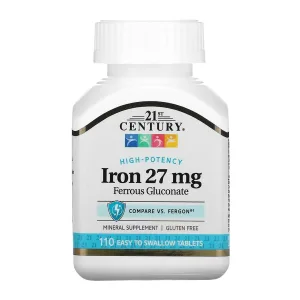 Iron 27 мг Ferrous Gluconate - 110 таблеток