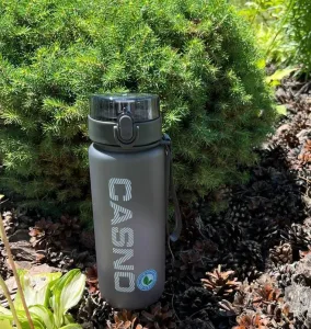 Пляшка для води CASNO - 850 мл KXN-1183 сіра + металевий вінчик