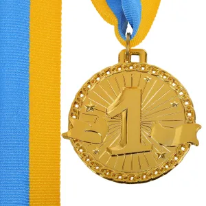 Медалі зі стрічкою 1 місце 6 см