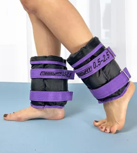 Обтяжувачі для ніг та рук EasyFit набірні чорно фіолетові 0,5 - 2,5 кг пара