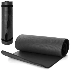 Килимок для туризму та фітнесу 183 см 61 см 10 мм Чорний