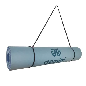 Килимок для фітнесу та йоги Sport TPE+TC 6 мм - блакитний-темно-синій