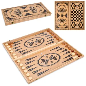 Набір шашки та нарди дерев'яні, розмір 59.5х59,5 см TD202367