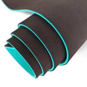 Килимок для фітнесу та йоги Sport TPE+TC 6 мм - м'ятно-чорний