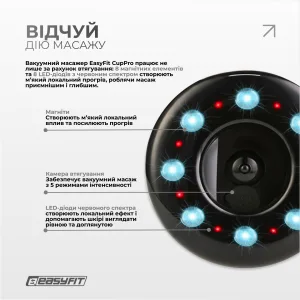 Вакуумний масажер для тіла EasyFit CupPro: банка з підігрівом та ІЧ-світлом
