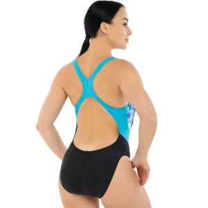 Купальник жіночий цільний для плавання YINGFA M - чорне-синій