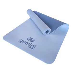 Килимок для фітнесу та йоги Sport TPE+TC 6 мм - блакитно-синій