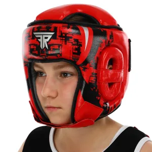 Шолом боксерський відкритий шкіряний FISTRAGE FURIOUS Червоний L