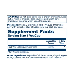 Pau D'Arco Bark 550 мг - 100 капсул