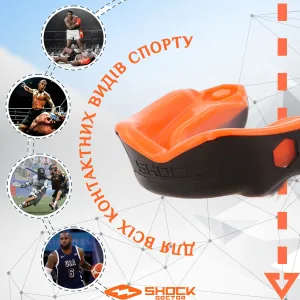 Капа Shock Doctor Gel Max доросла (вік 11+) Black/Orange (art. 6230-BK/OR-AD)