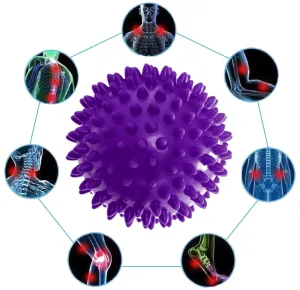 Масажний м'ячик EasyFit PVC 7,5 см м'який (надувний) фіолетовий